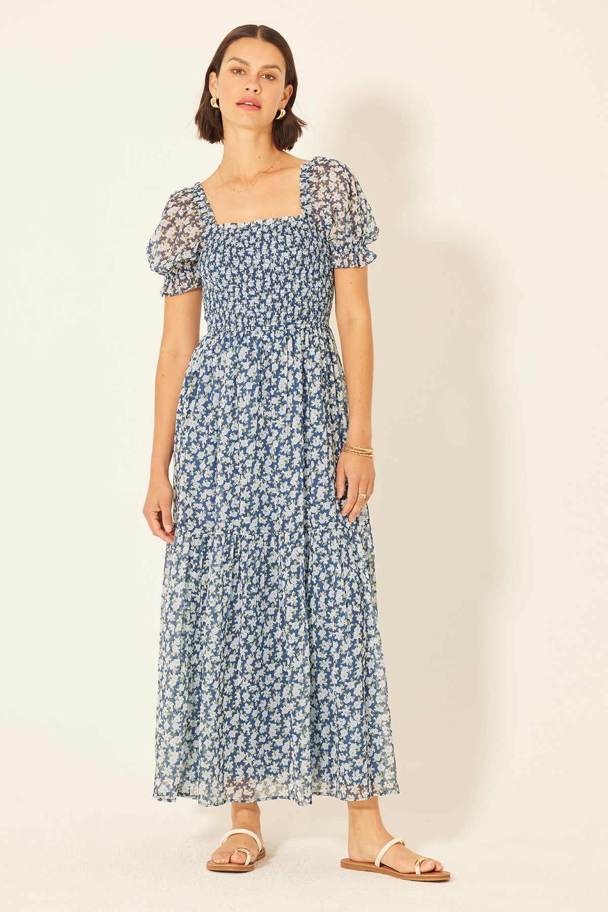 patrons of peace dress Shelly Womens Halter - BLUE Mixed print tiered maxi Dresses  Patrons Of Peace